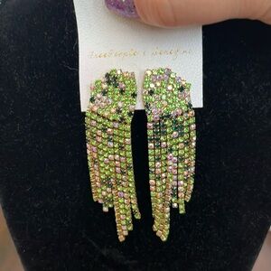 NWT Free People and Serefina Crystal Fringe Earrings